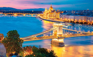 The Parliament Building and Chain Bridge in Budapest, Hungary The Parliament Building and Chain Bridge in Budapest, Hungary